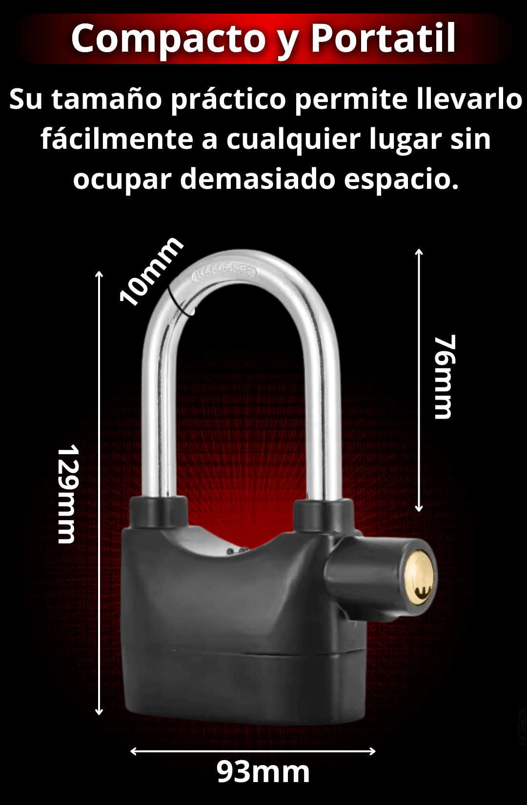 Candado Alarma MaxSecure – Doble Protección contra Robos