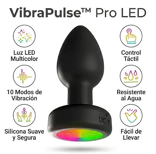 Vibrapulse™ Pro LED – Plug Inteligente Ergonómico con 10 Modos de Vibración y Control Remoto Inalámbrico