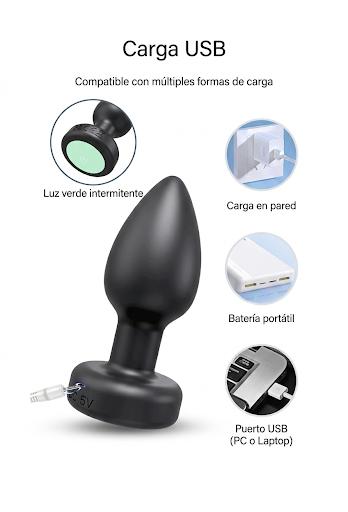Vibrapulse™ Pro LED – Plug Inteligente Ergonómico con 10 Modos de Vibración y Control Remoto Inalámbrico